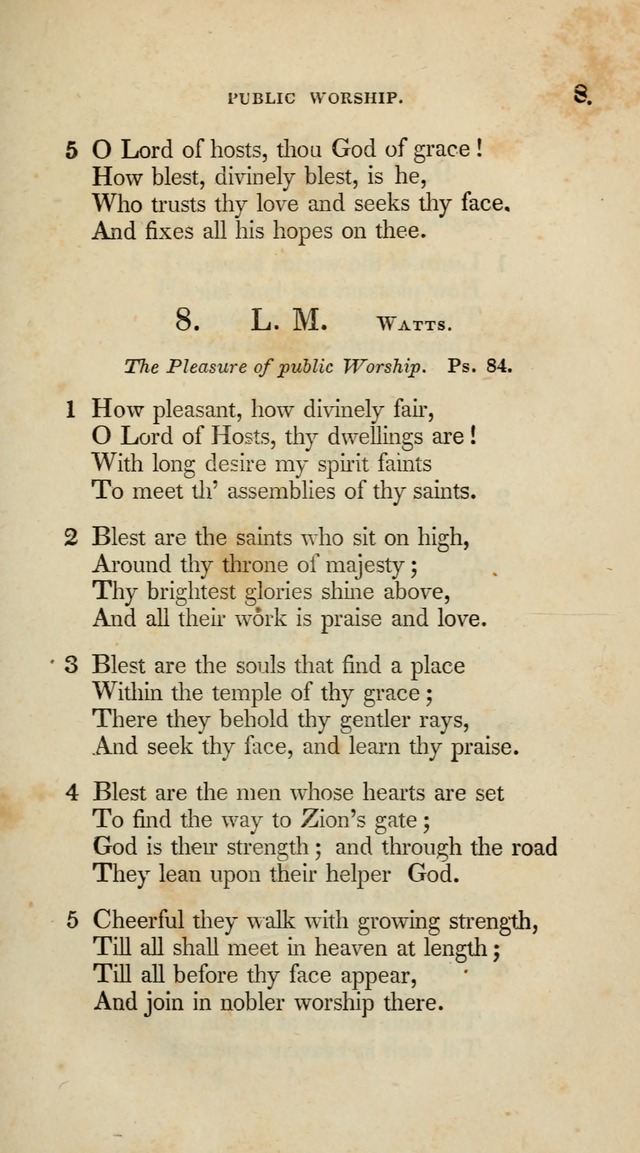 A Collection of Psalms and Hymns for Christian Worship (10th ed.) page 7