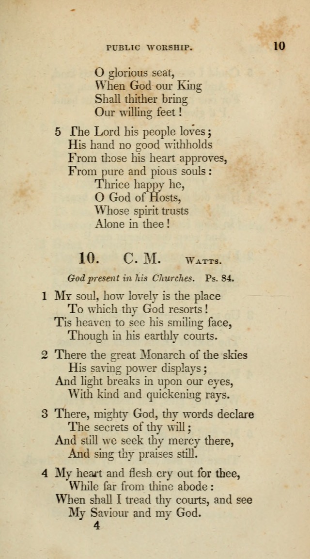 A Collection of Psalms and Hymns for Christian Worship (10th ed.) page 9