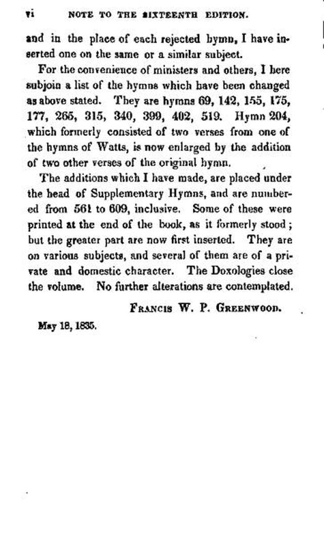 A Collection of Psalms and Hymns for Christian Worship. 16th ed. page xiii