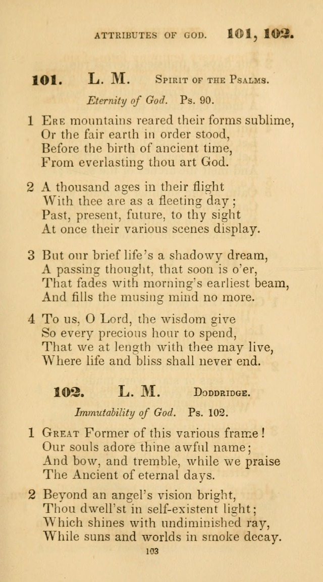 A Collection of Psalms and Hymns for Christian Worship. (45th ed.) page 103