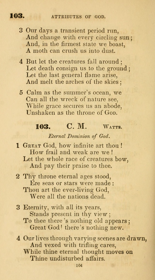 A Collection of Psalms and Hymns for Christian Worship. (45th ed.) page 104