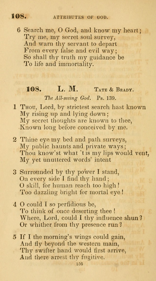 A Collection of Psalms and Hymns for Christian Worship. (45th ed.) page 108