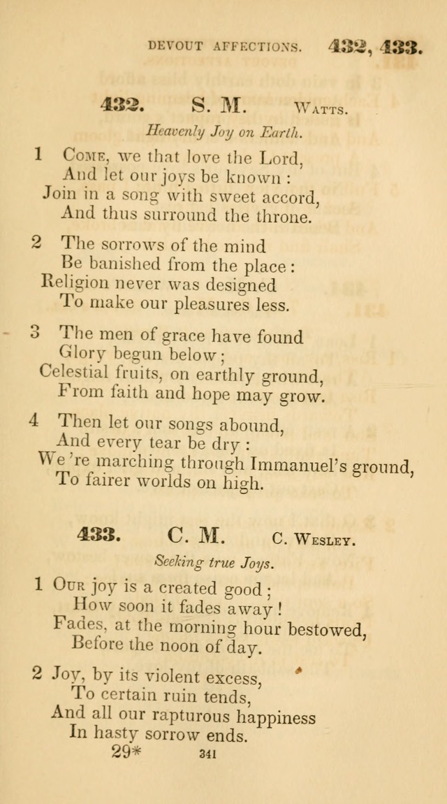 A Collection of Psalms and Hymns for Christian Worship. (45th ed.) page 341