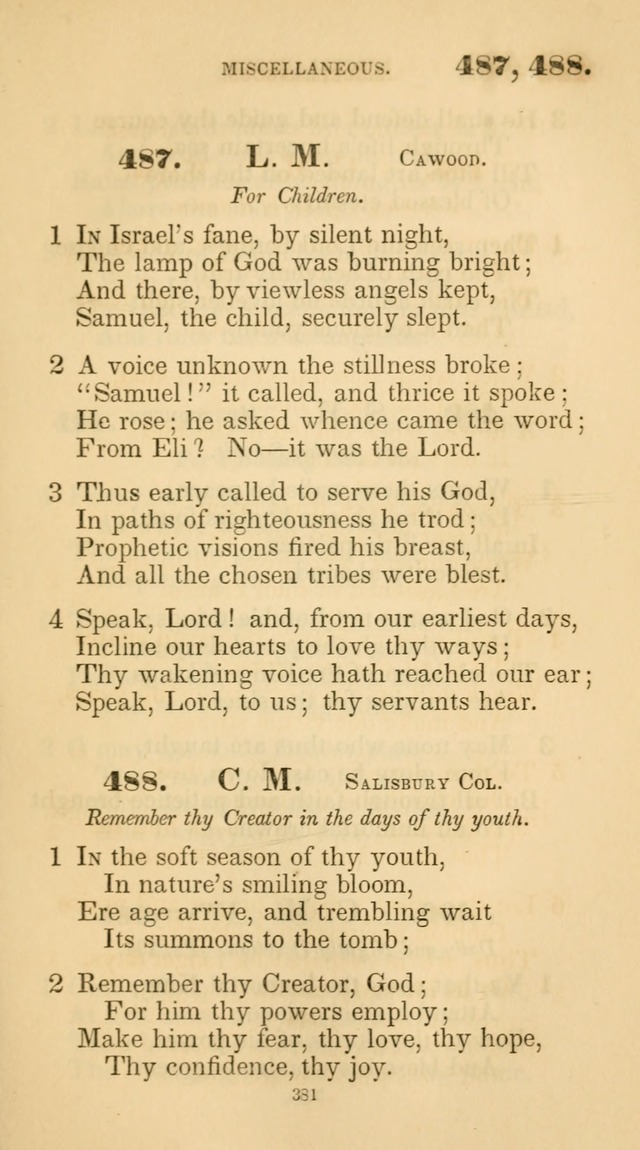 A Collection of Psalms and Hymns for Christian Worship. (45th ed.) page 381