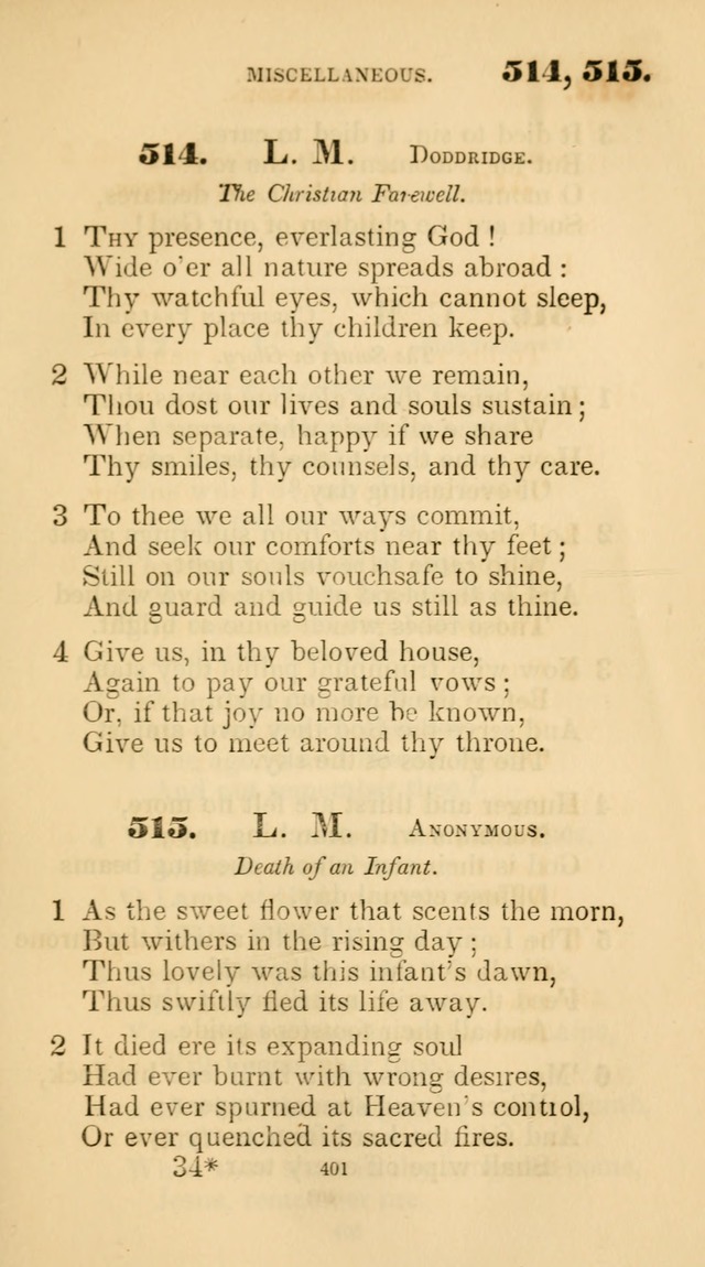 A Collection of Psalms and Hymns for Christian Worship. (45th ed.) page 401