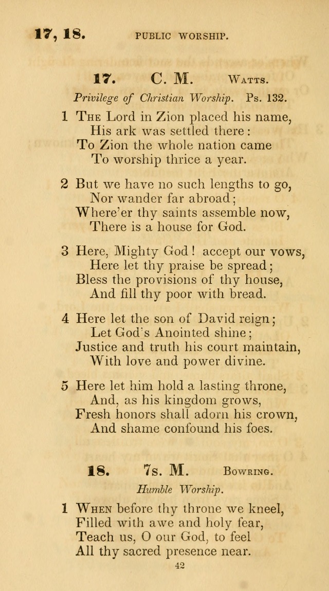 A Collection of Psalms and Hymns for Christian Worship. (45th ed.) page 42