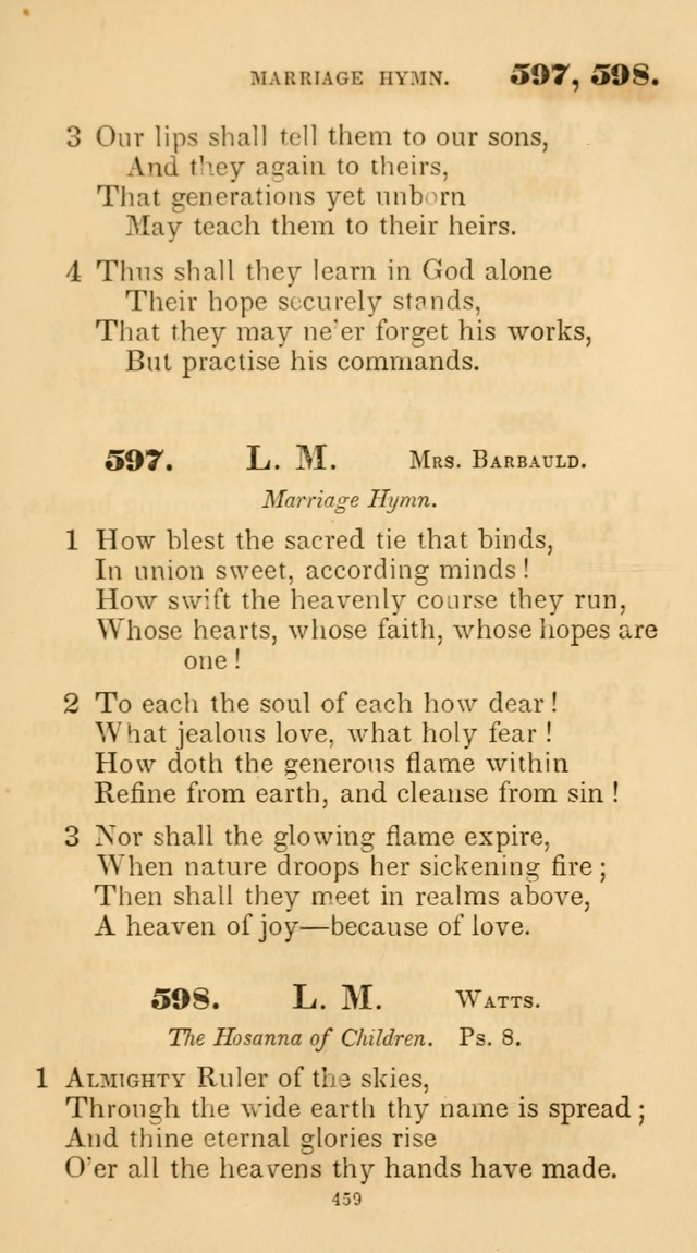 A Collection of Psalms and Hymns for Christian Worship. (45th ed.) page 459