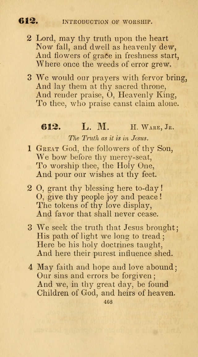 A Collection of Psalms and Hymns for Christian Worship. (45th ed.) page 468