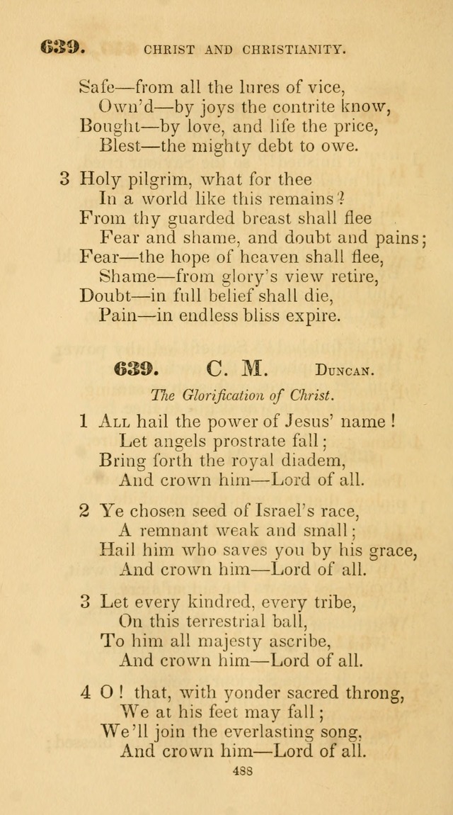 A Collection of Psalms and Hymns for Christian Worship. (45th ed.) page 488