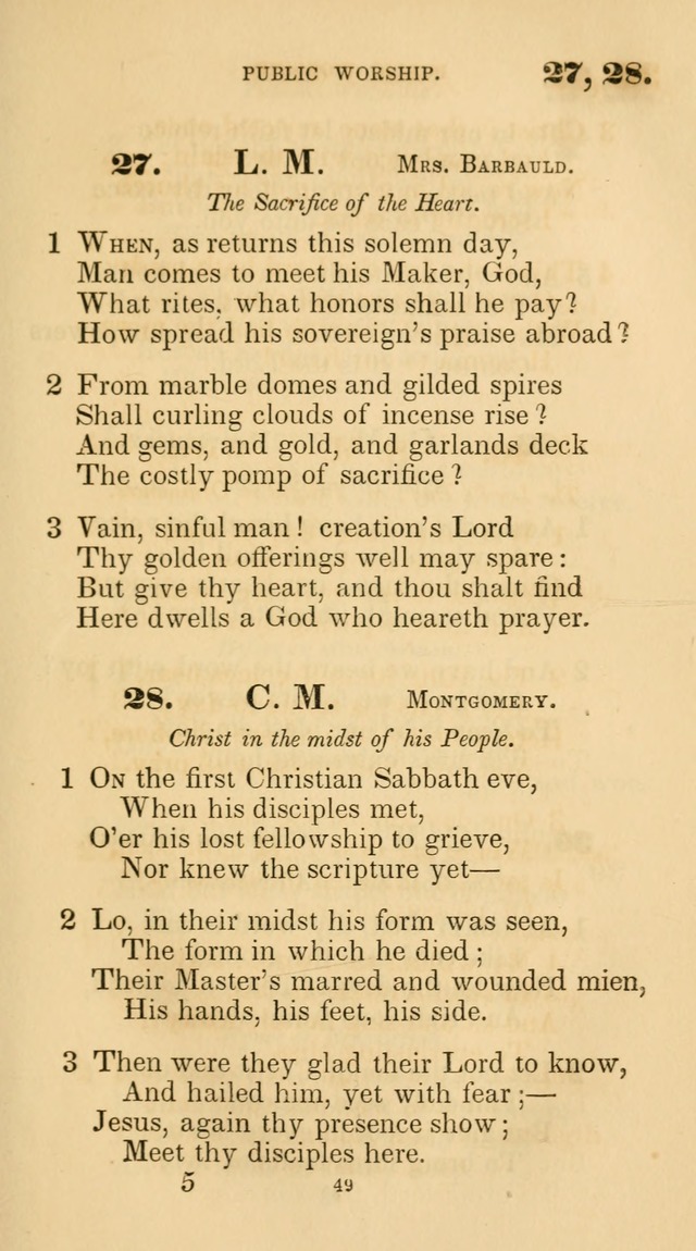 A Collection of Psalms and Hymns for Christian Worship. (45th ed.) page 49