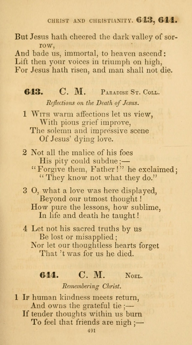 A Collection of Psalms and Hymns for Christian Worship. (45th ed.) page 491