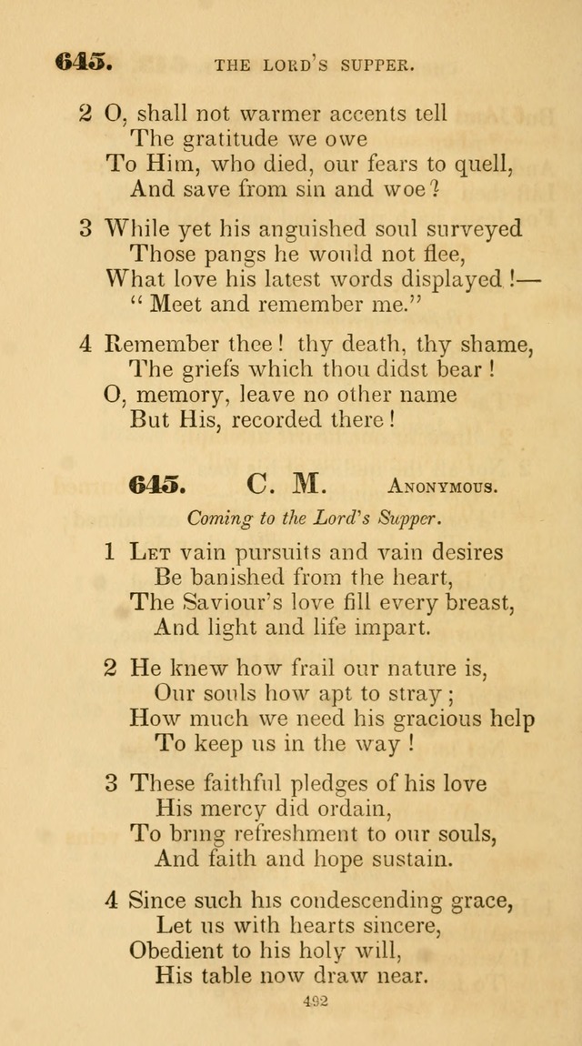 A Collection of Psalms and Hymns for Christian Worship. (45th ed.) page 492