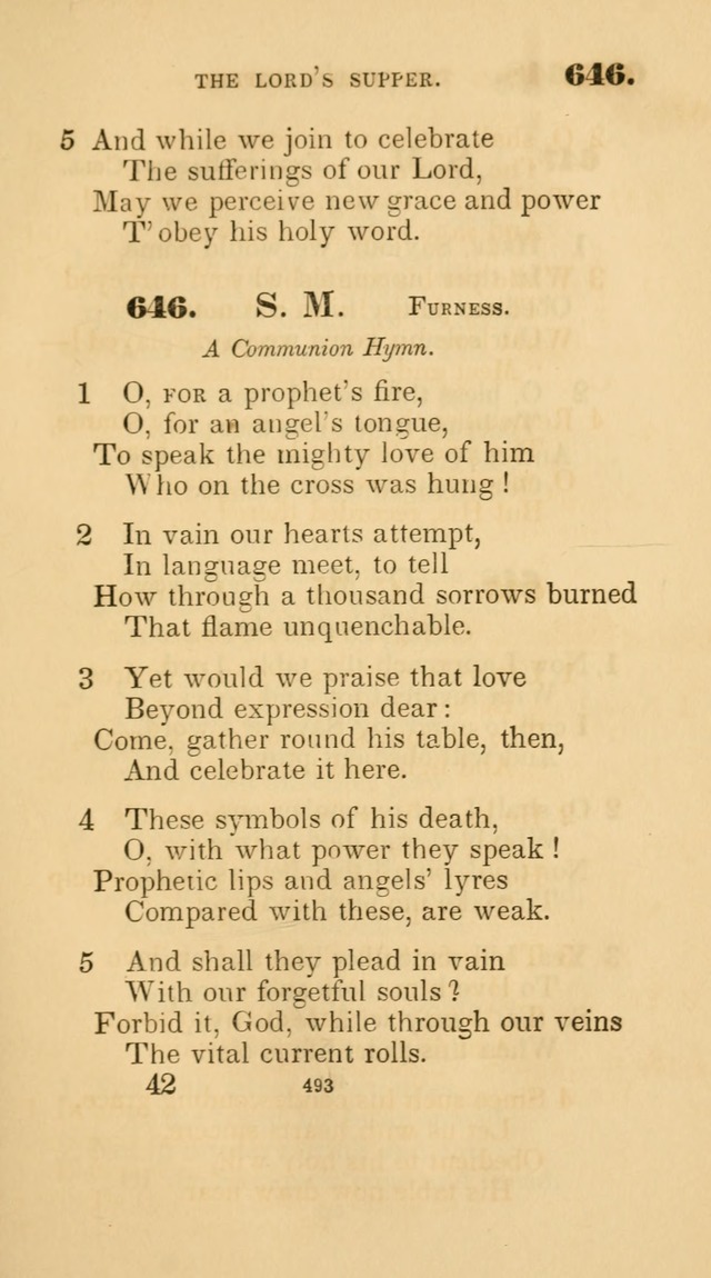 A Collection of Psalms and Hymns for Christian Worship. (45th ed.) page 493