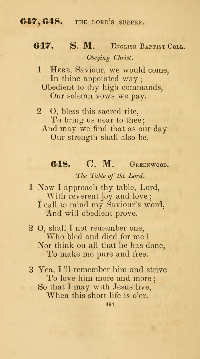 A Collection of Psalms and Hymns for Christian Worship. (45th ed.) page 494