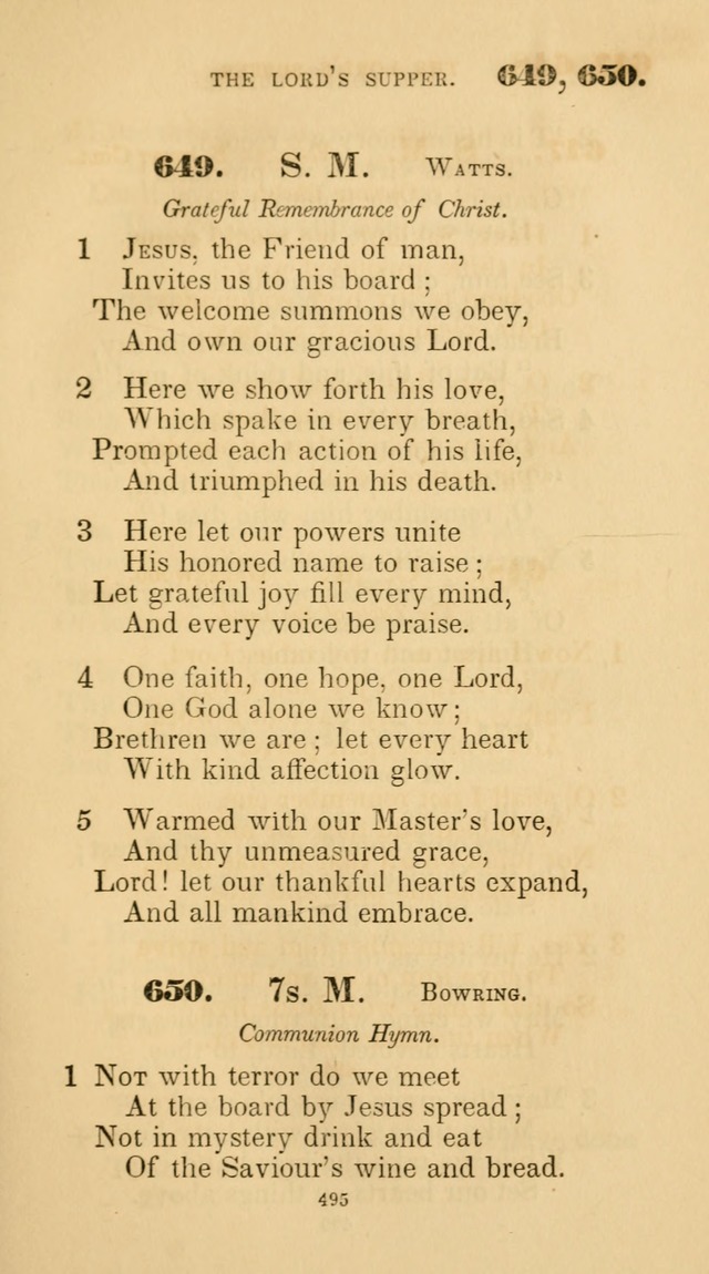 A Collection of Psalms and Hymns for Christian Worship. (45th ed.) page 495