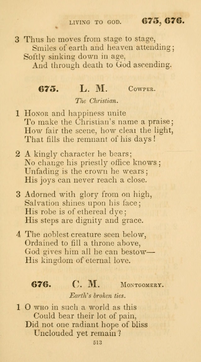 A Collection of Psalms and Hymns for Christian Worship. (45th ed.) page 513