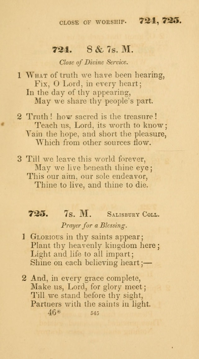 A Collection of Psalms and Hymns for Christian Worship. (45th ed.) page 545