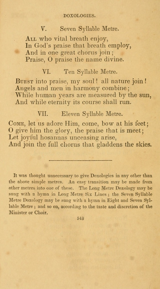 A Collection of Psalms and Hymns for Christian Worship. (45th ed.) page 548