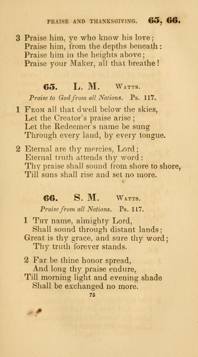 A Collection of Psalms and Hymns for Christian Worship. (45th ed.) page 75