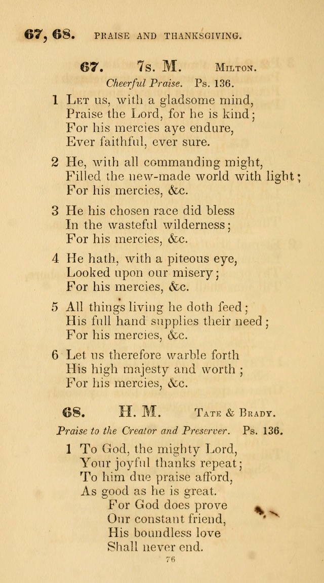 A Collection of Psalms and Hymns for Christian Worship. (45th ed.) page 76