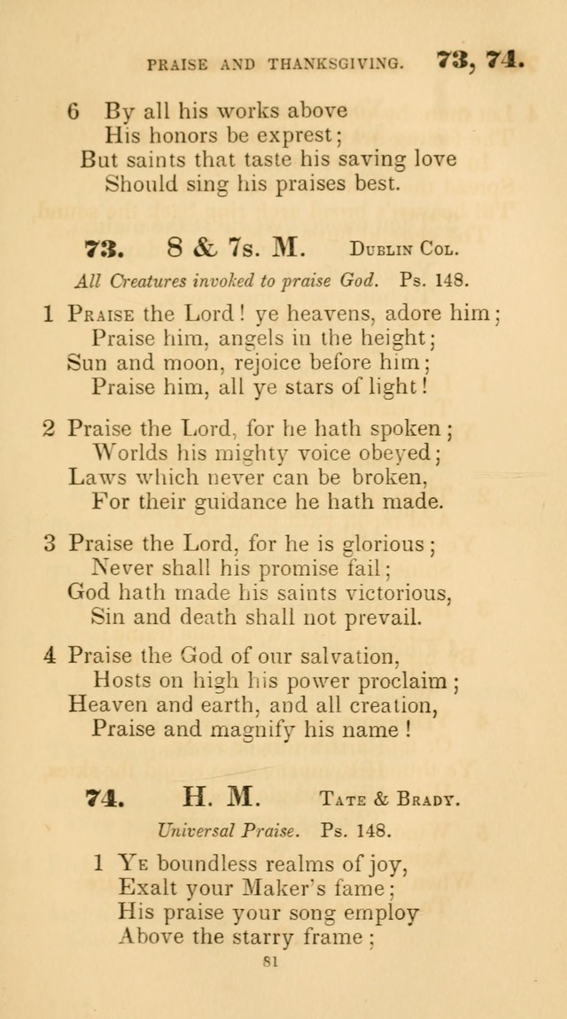 A Collection of Psalms and Hymns for Christian Worship. (45th ed.) page 81