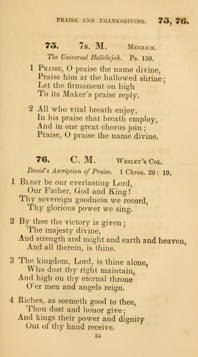 A Collection of Psalms and Hymns for Christian Worship. (45th ed.) page 83