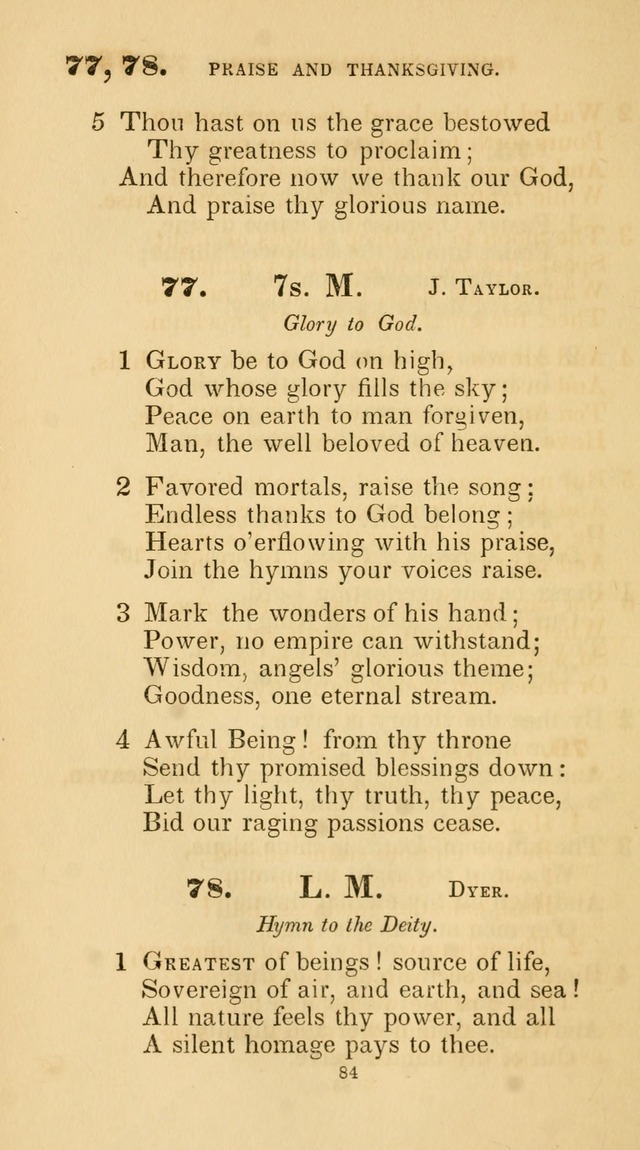 A Collection of Psalms and Hymns for Christian Worship. (45th ed.) page 84