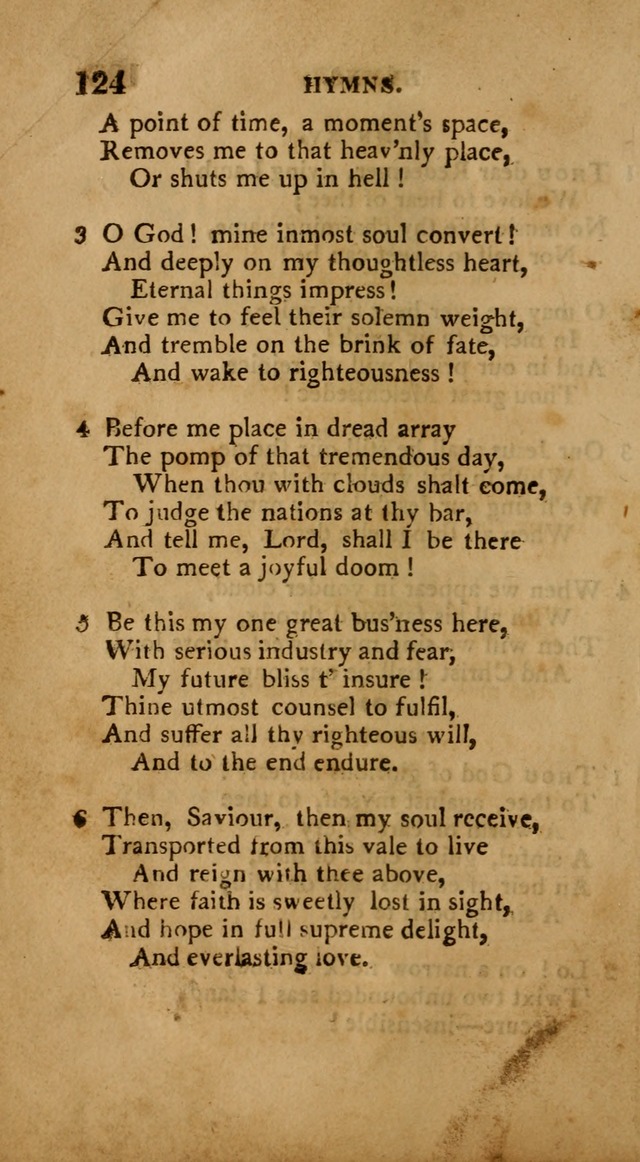 A Collection of Psalms and Hymns: from various authors, chiefly designed for public worship (4th ed.) page 124