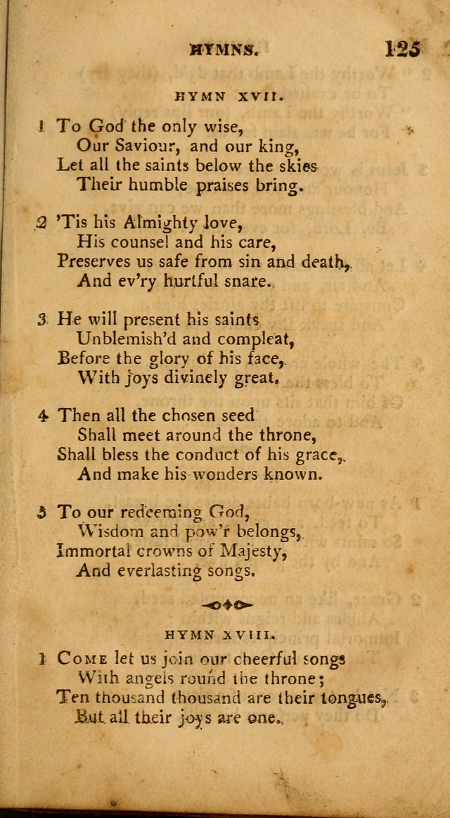 A Collection of Psalms and Hymns: from various authors, chiefly designed for public worship (4th ed.) page 125