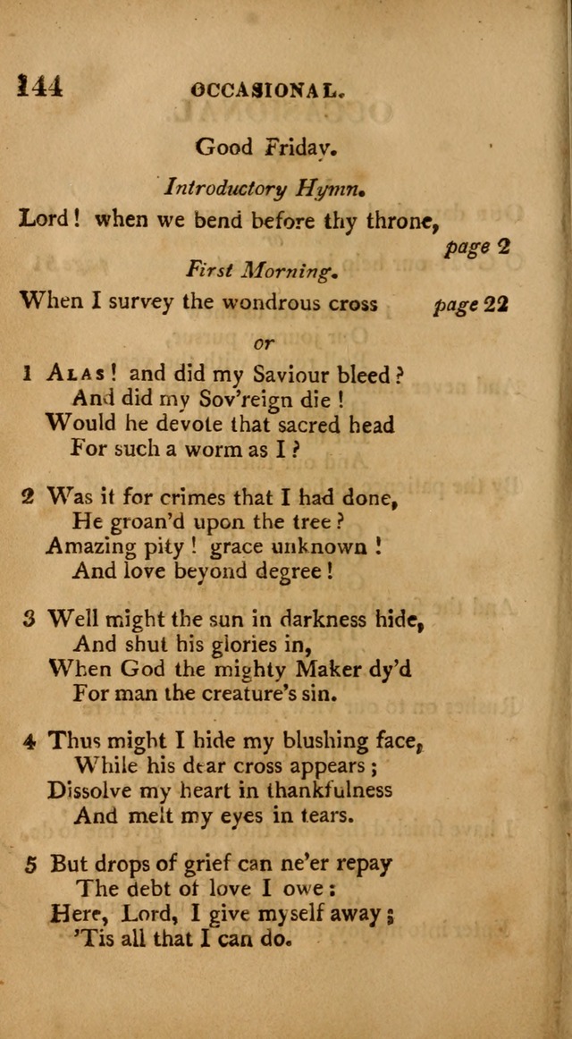 A Collection of Psalms and Hymns: from various authors, chiefly designed for public worship (4th ed.) page 144