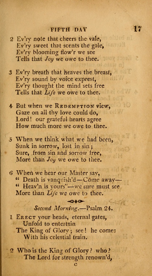 A Collection of Psalms and Hymns: from various authors, chiefly designed for public worship (4th ed.) page 17