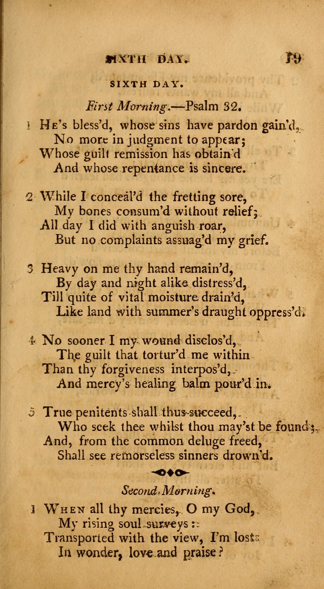 A Collection of Psalms and Hymns: from various authors, chiefly designed for public worship (4th ed.) page 19