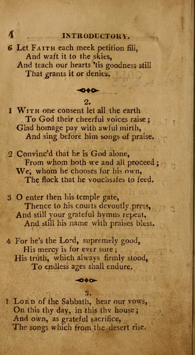 A Collection of Psalms and Hymns: from various authors, chiefly designed for public worship (4th ed.) page 4