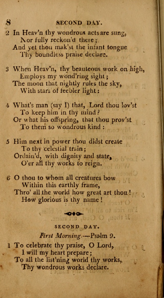 A Collection of Psalms and Hymns: from various authors, chiefly designed for public worship (4th ed.) page 8