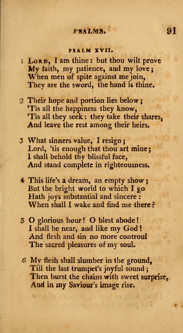 A Collection of Psalms and Hymns: from various authors, chiefly designed for public worship (4th ed.) page 91