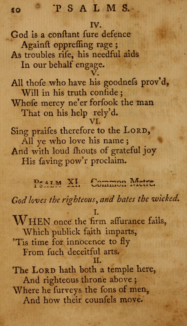 A Collection of Psalms and Hymns for Publick Worship page 10