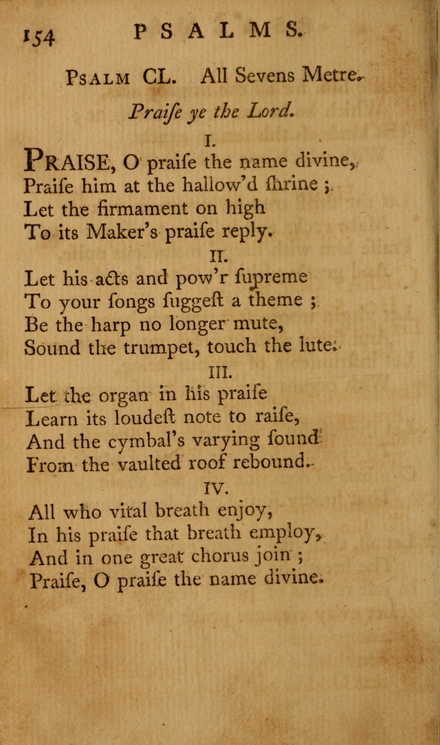 A Collection of Psalms and Hymns for Publick Worship page 150