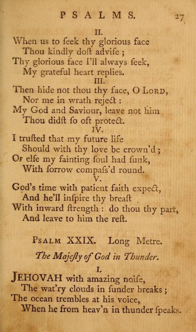 A Collection of Psalms and Hymns for Publick Worship page 27