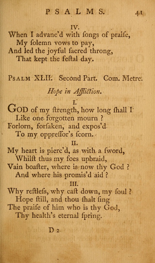 A Collection of Psalms and Hymns for Publick Worship page 41