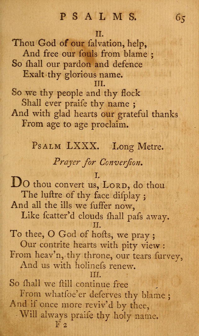 A Collection of Psalms and Hymns for Publick Worship page 65