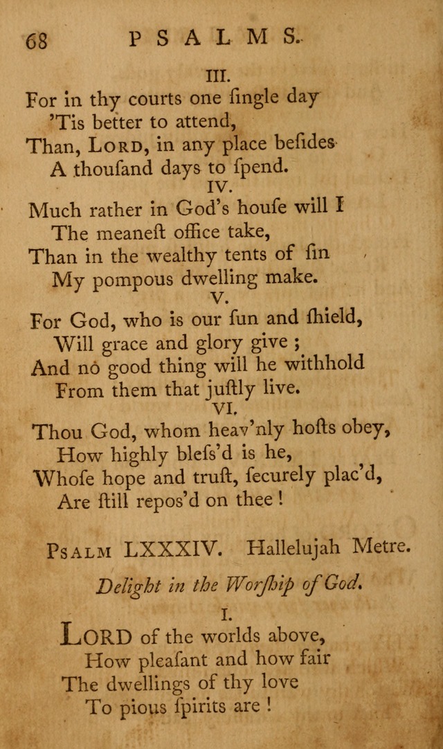 A Collection of Psalms and Hymns for Publick Worship page 68