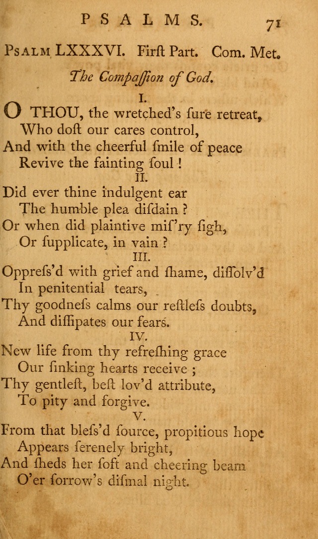 A Collection of Psalms and Hymns for Publick Worship page 71