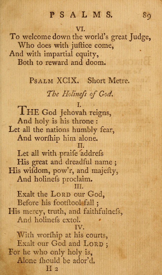 A Collection of Psalms and Hymns for Publick Worship page 89