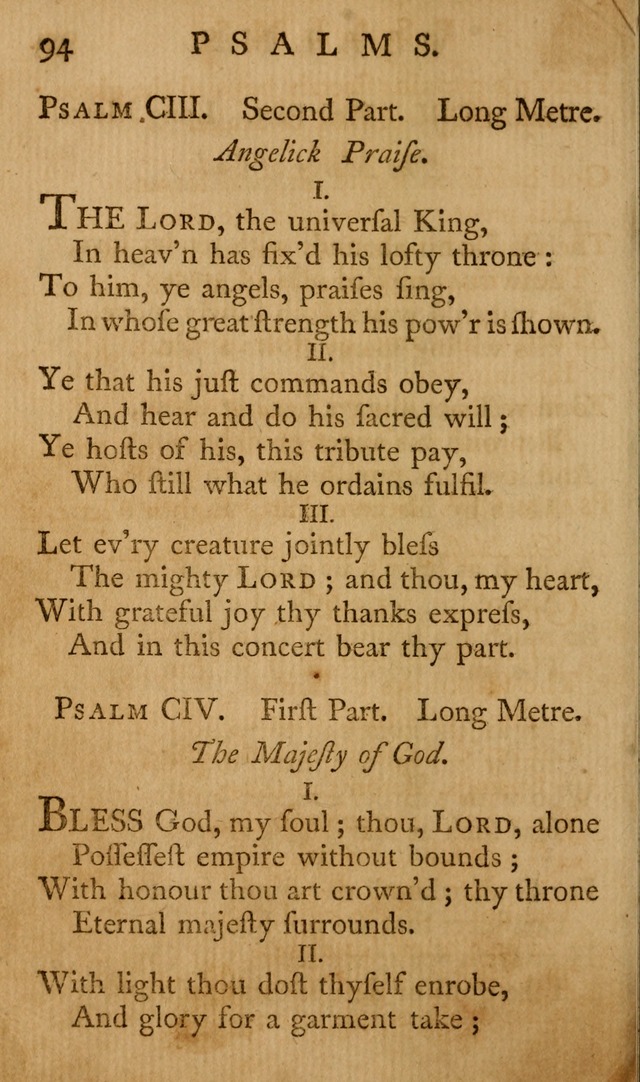 A Collection of Psalms and Hymns for Publick Worship page 94