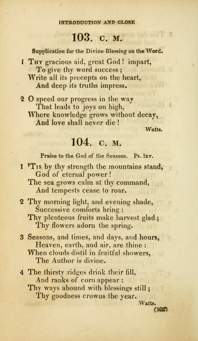 A Collection of Psalms and Hymns, for Social and Private Worship (Rev. ed.  with supplement) page 103