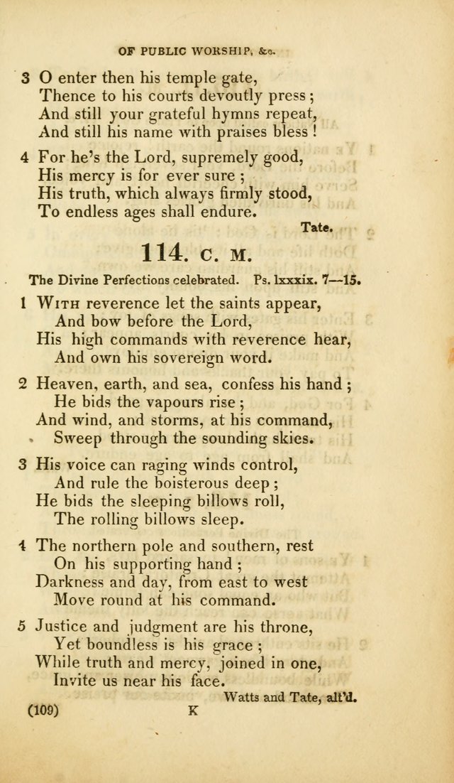 A Collection of Psalms and Hymns, for Social and Private Worship (Rev. ed.  with supplement) page 110