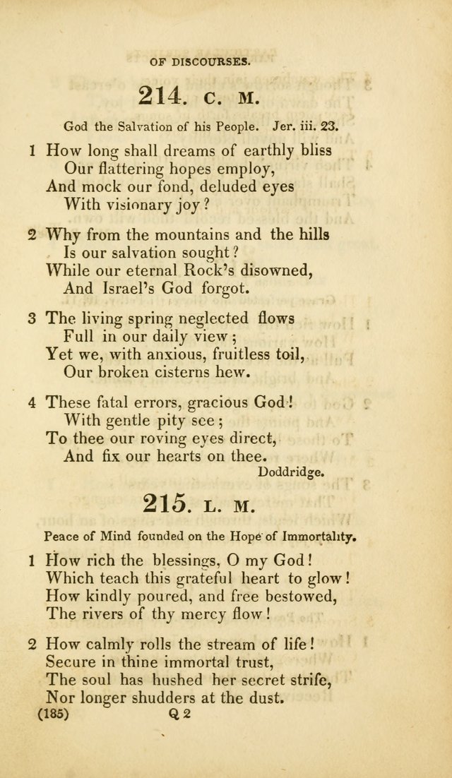 A Collection of Psalms and Hymns, for Social and Private Worship (Rev. ed.  with supplement) page 186