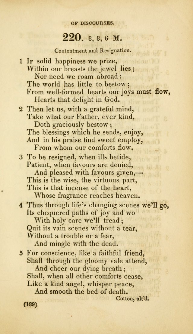 A Collection of Psalms and Hymns, for Social and Private Worship (Rev. ed.  with supplement) page 190