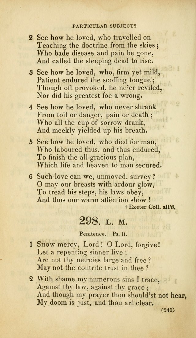 A Collection of Psalms and Hymns, for Social and Private Worship (Rev. ed.  with supplement) page 249