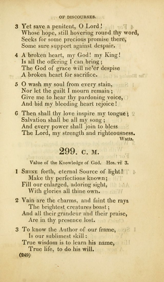 A Collection of Psalms and Hymns, for Social and Private Worship (Rev. ed.  with supplement) page 250